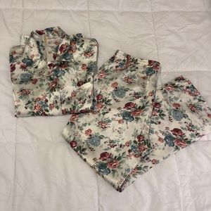 Floral Silk Pajamas Set